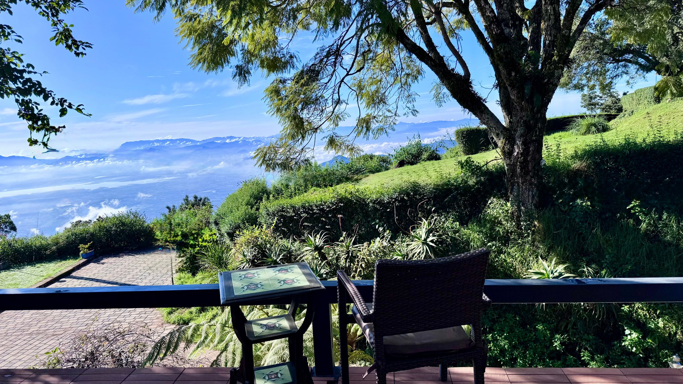 Balcony with mountain view