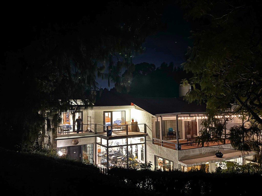 Villa at night under the stars